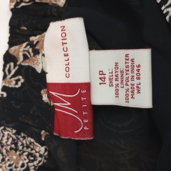 JM Collection Womens Skirt Sz 14P Maxi Paisley Black Lined Bohemian Classic - Picture 3 of 7